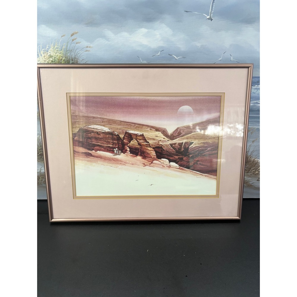 Atkinson Desert Landscape Framed Art Print Delicate Arch Horse Rider Southwest